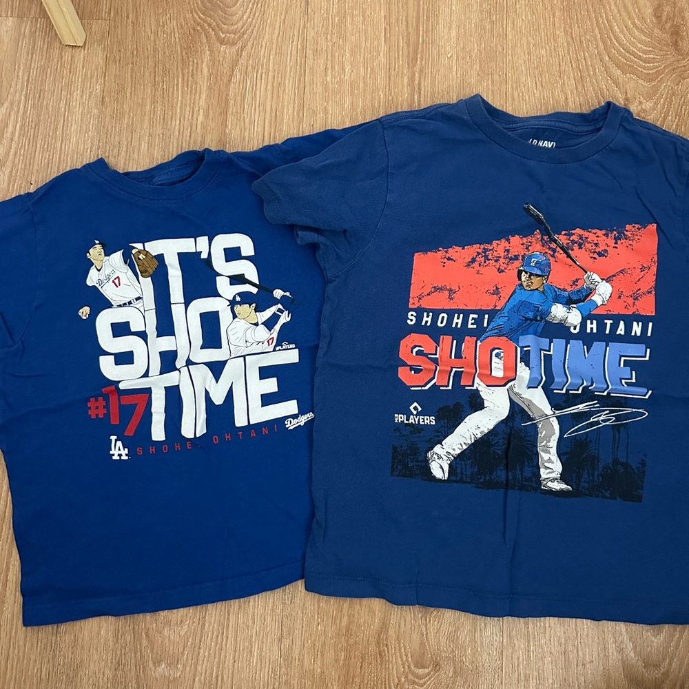 Old Navy Blue and Red Shohei Ohtani Kids Tees